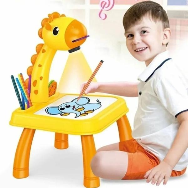 Imagem de Mesa Projetora Desenho Infantil Mesinha De Desenho Projetora Premium