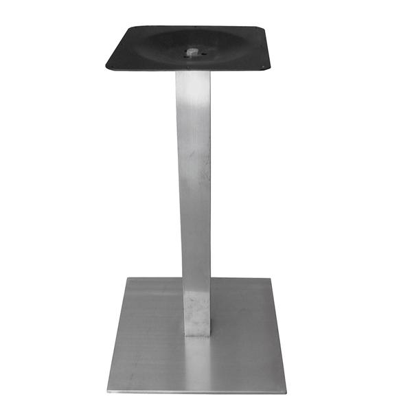 Imagem de Mesa Quadrada Alpha Inox Cor Prata 73,50 cm (Altura) com Tampo em MDP Redonda 70 cm Preto