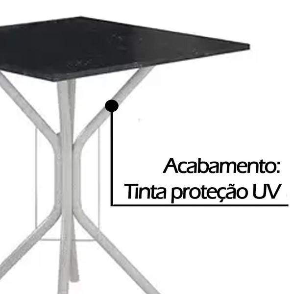 Imagem de Mesa Quadrada Com Tampo Tubolar Prata Fabone Floripa 75X75X75