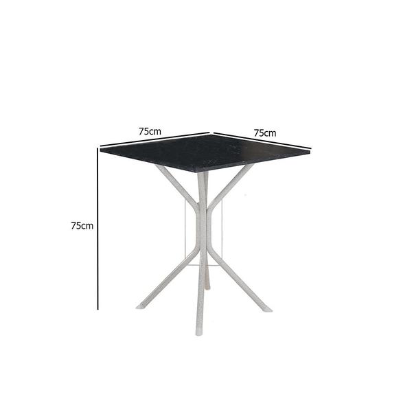 Imagem de Mesa Quadrada Com Tampo Tubolar Prata Fabone Floripa 75X75X75