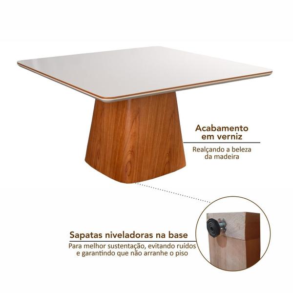 Imagem de Mesa Quadrada Tampo em Madeira Maciça e Verniz Bérgamo Authentic Espresso Móveis