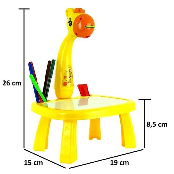 Imagem de Mesa que Projeta Desenhos Contornar Colorir Girafinha com Canetinhas e 24 Imagens