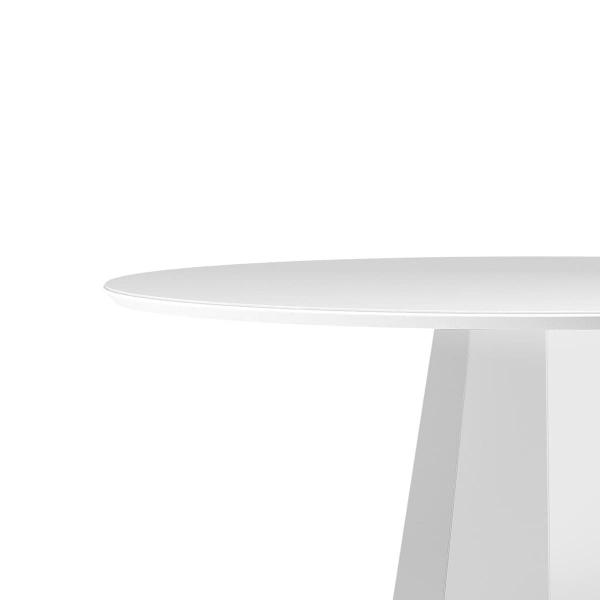 Imagem de Mesa Redonda 4 lugares Com Vidro de 100cm  Sem Cadeiras Chelle Off White - ÉdeCasaMóveis