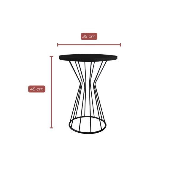 Imagem de Mesa Redonda De Canto Lateral Base Ferro Decorativa