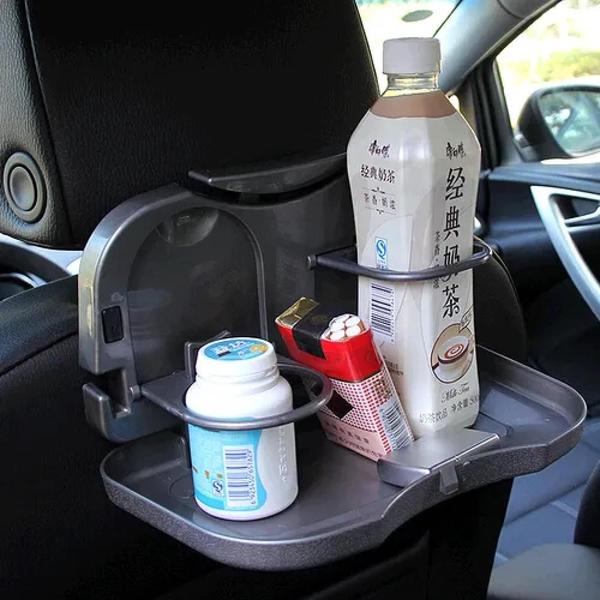 Imagem de Mesa refeicao carro bandeja organizador dobravel mesinha porta latas garrafa viagem lanche uber taxi crianca