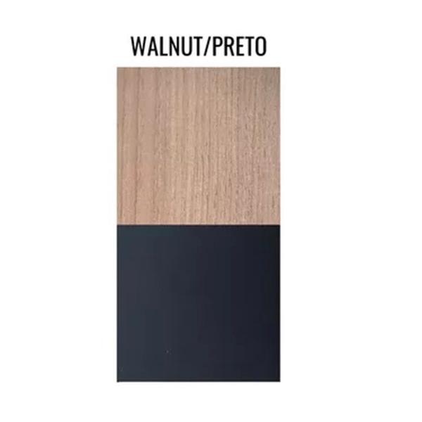 Imagem de Mesa reta pé painel 1,200,60 com gavetas cor walnut/preto  pandin 1363