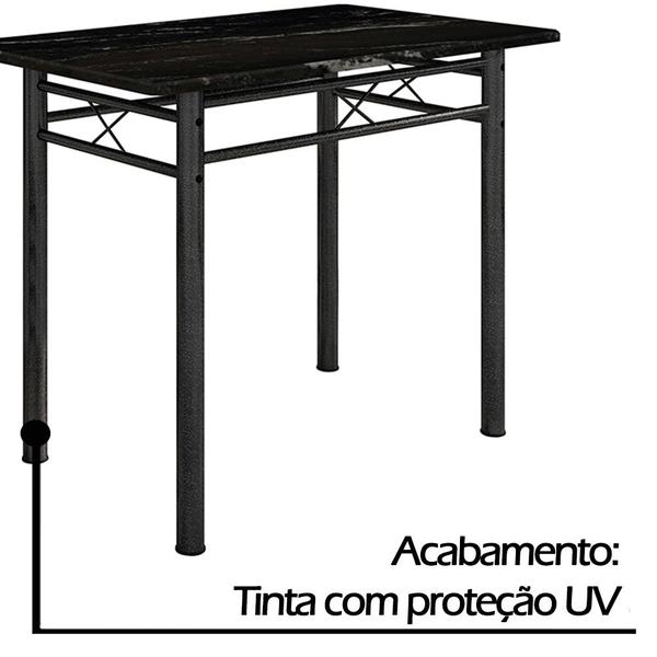 Imagem de Mesa Retangular Com Tampo Tubolar Preta Fabone Genebra