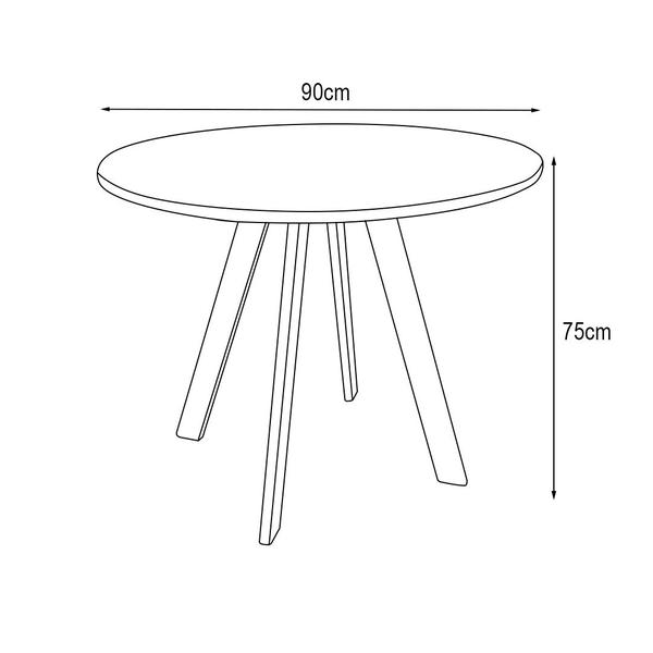 Imagem de Mesa Reunião Eiffel Industrial 90cm Madeira Maciça Natural e Ferro Preto com Caixa Usb