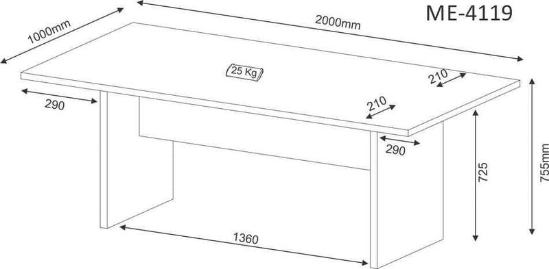 Imagem de Mesa Reunião ME4119 Nogal Tecnomobili