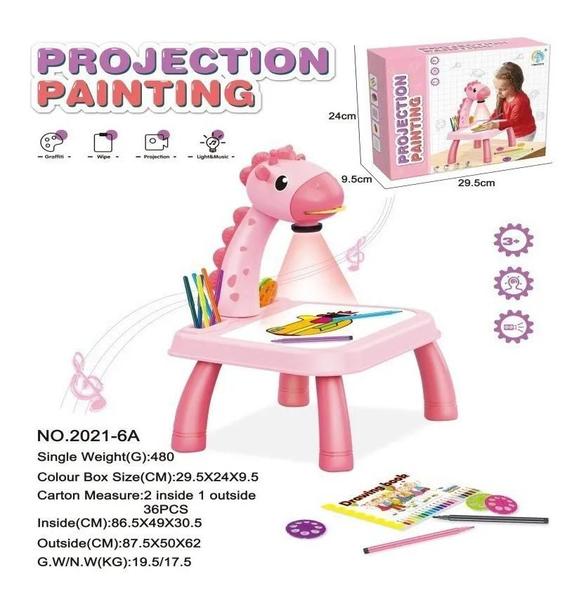 Imagem de Mesa Rosa Didática Com Projetor Mesa De Desenho Infantil Criança