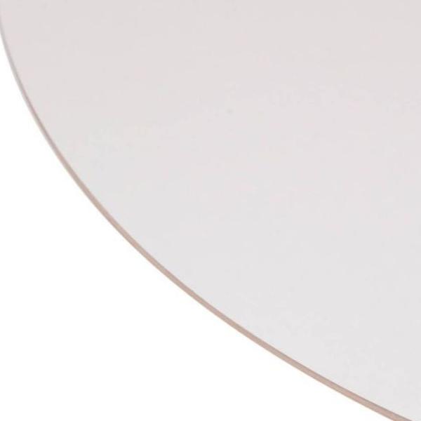 Imagem de Mesa Saarinen Lateral Oval Fórmica Branca 57x38cm - Base Preta