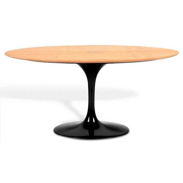 Imagem de Mesa Saarinen Oval Freijó 135x90cm - Base Preta