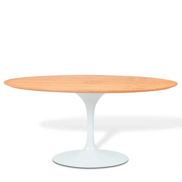 Imagem de Mesa Saarinen Oval Freijó 198x122cm - Base Branca