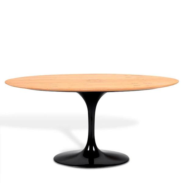 Imagem de Mesa Saarinen Oval Freijó 198x122cm - Base Preta