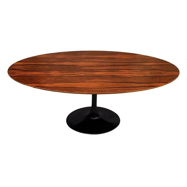 Imagem de Mesa Saarinen Oval Pau Ferro 120x80cm - Base Preta