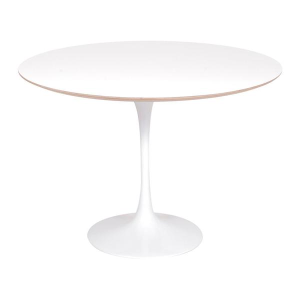 Imagem de Mesa Saarinen Redonda Fórmica Branca 137cm - Base Branca