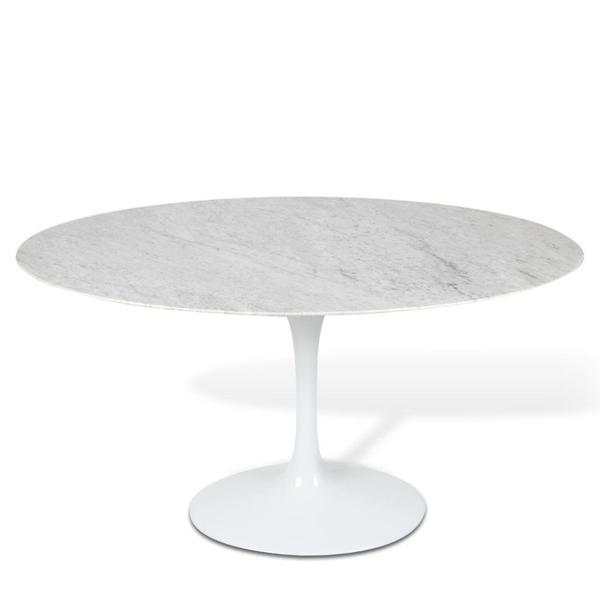 Imagem de Mesa Saarinen Tulipa Oval Carrara 120x80cm Branco