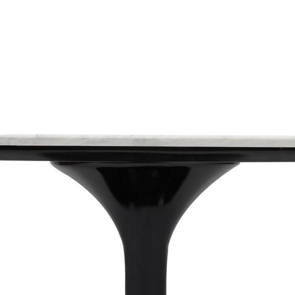 Imagem de Mesa Saarinen Tulipa Oval Carrara 160x90cm Branco/Preto