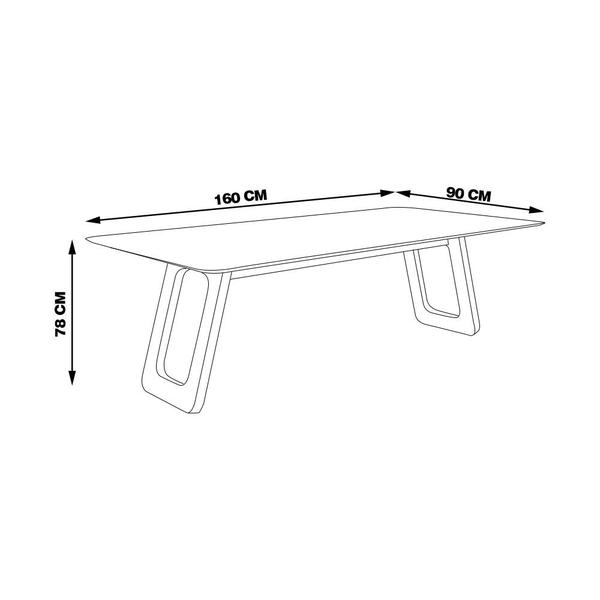 Imagem de Mesa Sala de Jantar 6 Lugares 160cm Tampo de Vidro Frieda Freijó G13 - Gran Belo