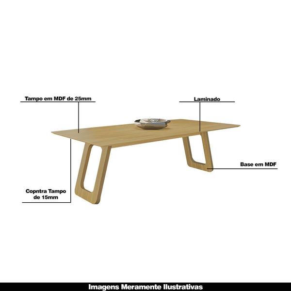 Imagem de Mesa Sala de Jantar 6 Lugares 180cm Tampo de Vidro Frieda Freijó G13 - Gran Belo