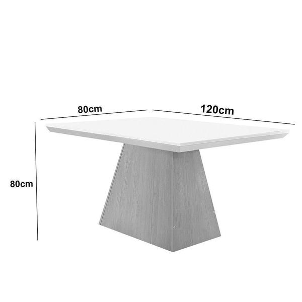 Imagem de Mesa Sala De Jantar Aida 120cm Em Mdf E Vidro Off White