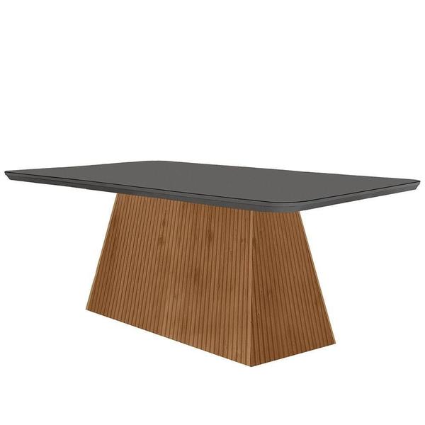 Imagem de Mesa Sala De Jantar Aida 180cm Em Mdf E Vidro Com Canto Copo