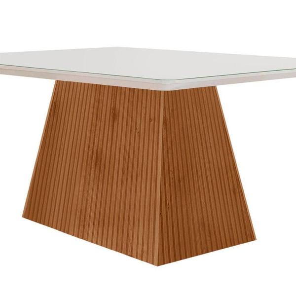 Imagem de Mesa Sala De Jantar Aida 180cm Em Mdf E Vidro Com Canto Copo