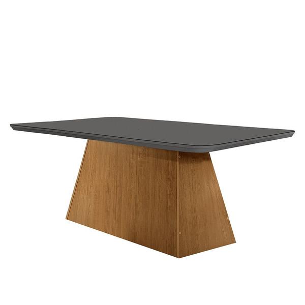 Imagem de Mesa Sala de Jantar Aida 180cm Em Mdf e Vidro Com Canto Copo