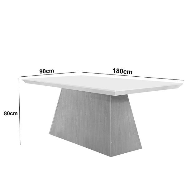 Imagem de Mesa Sala de Jantar Aida 180cm Em Mdf e Vidro Com Canto Copo