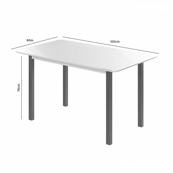 Imagem de Mesa Sala de Jantar Brilhante Tampo com Vidro 120x80cm