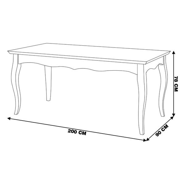 Imagem de Mesa Sala de Jantar Cozinha Gallia 200cm Madeira Maciça e MDF Branco/Imbuia G42 - Gran Belo