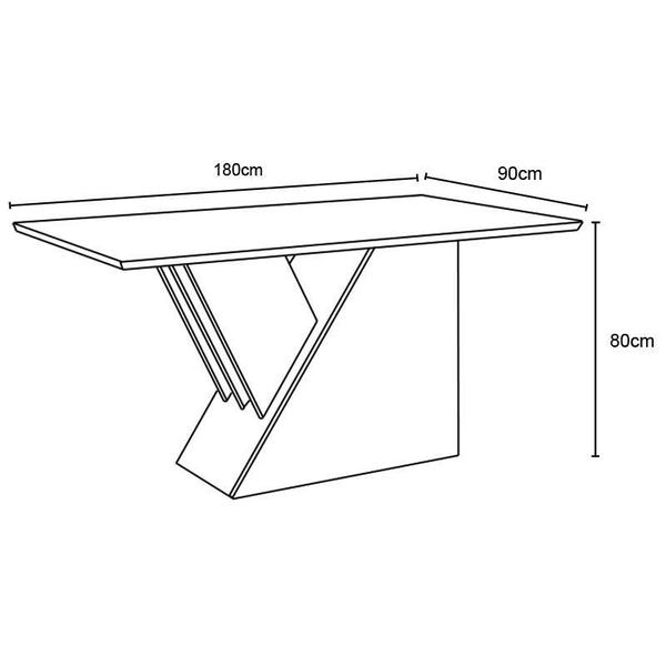 Imagem de Mesa Sala de Jantar Epic 1800mm Canto Arredond com Vidro Nature/Off White - Henn