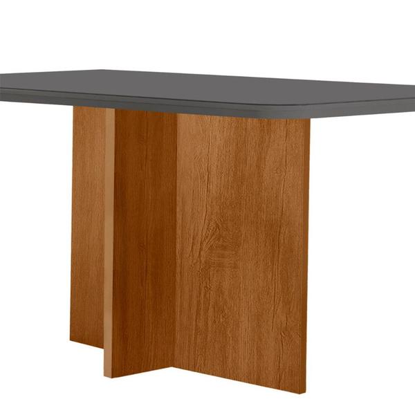 Imagem de Mesa Sala de Jantar Olimpia 120cm Em MDF e Vidro Com Canto Copo