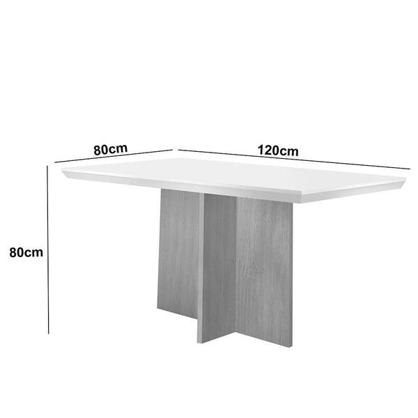 Imagem de Mesa Sala De Jantar Olimpia 120cm Off White/ Imbuia