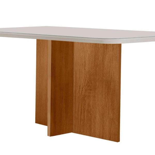 Imagem de Mesa Sala De Jantar Olimpia 120cm Off White/ Imbuia