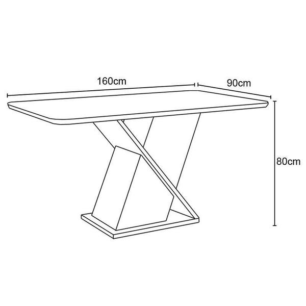 Imagem de Mesa Sala de Jantar Solus 1600mm sem Vidro Nature/Off White - Henn