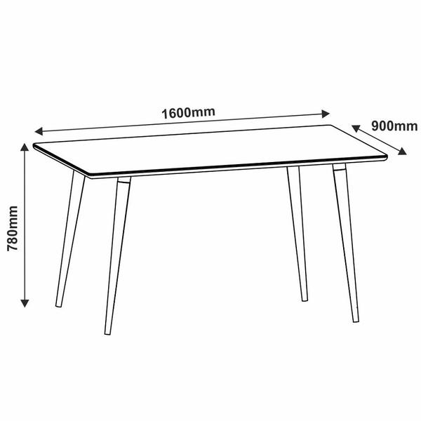 Imagem de Mesa Sala Jantar Veneza Tampo Vidro 160x90cm