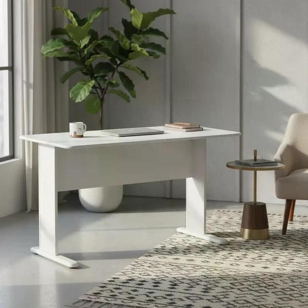 Mesa Secretária Maxxi Sem Gaveta Cor Cinza Cristal - Pandin - Mesa