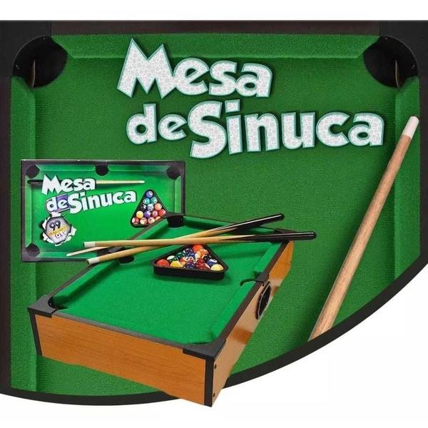 Imagem de Mesa Sinuca Bilhar Mini Infantil Tacos Madeira Giz Completa