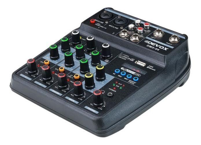 Imagem de Mesa Som Mixer Dmx-04 4 Canais Bluetooth Phantom Efeito Efx