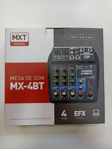 Imagem de Mesa Som Mxt Mx4bt 4 Canais Efx Usb Bluetooth Pc Interface