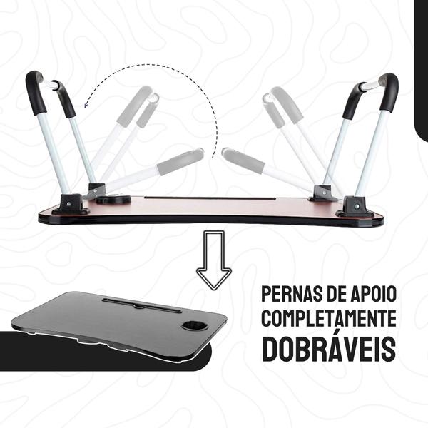 Imagem de Mesa Suporte Para Notebook Dobrável Cama Sofá Articulada Madeira