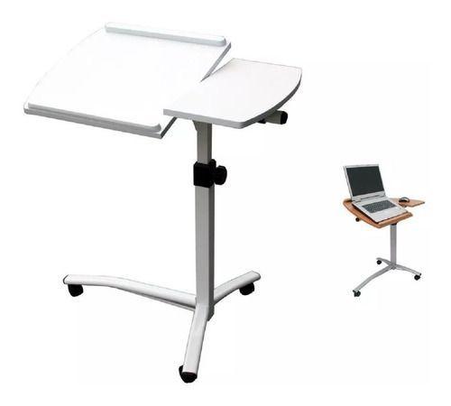 Imagem de Mesa Suporte Para Notebook Luxo Ergonômica Tampo Mdf Reclinável Altura Ajustável Vedor Vextable Branco