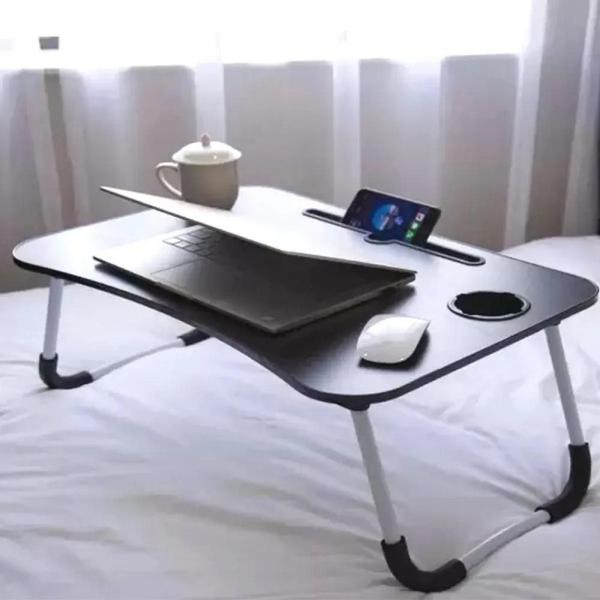 Imagem de Mesa Suporte Para Notebook Mdf Multiuso Dobrável Cama Sofá