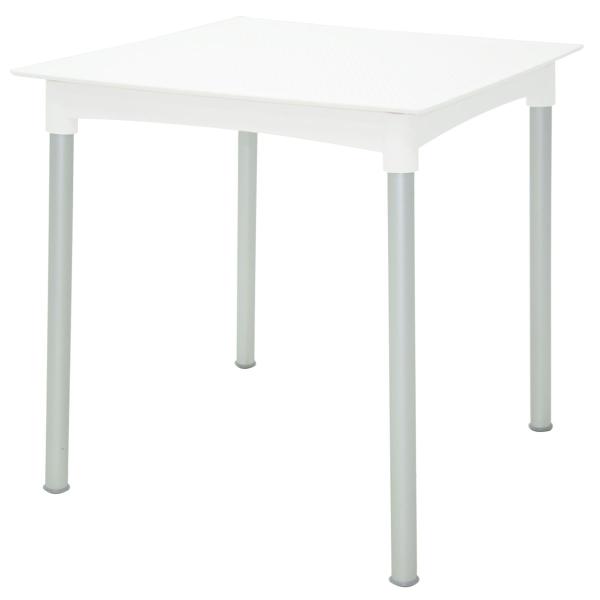 Imagem de Mesa Tramontina Laura Rattan 70 cm em Polipropileno Branco com Pernas de Alumínio Anodizado