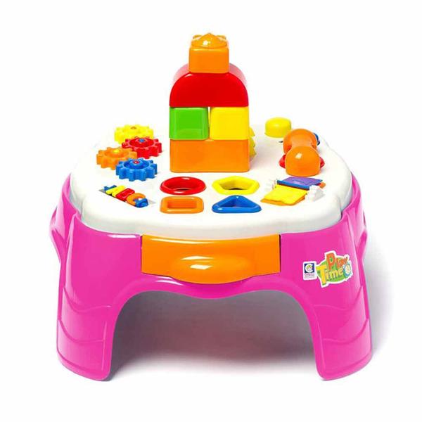 Mesinha com Atividades - Mesa de Atividades - Play Time - Rosa - Cotiplás Imagem de Mesinha com Atividades - Mesa de Atividades - Play Time - Rosa - Cotiplás