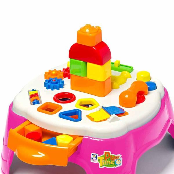 Mesinha com Atividades - Mesa de Atividades - Play Time - Rosa - Cotiplás Imagem de Mesinha com Atividades - Mesa de Atividades - Play Time - Rosa - Cotiplás