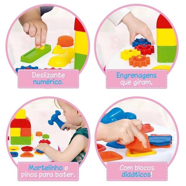 Mesinha com Atividades - Mesa de Atividades - Play Time - Rosa - Cotiplás Imagem de Mesinha com Atividades - Mesa de Atividades - Play Time - Rosa - Cotiplás