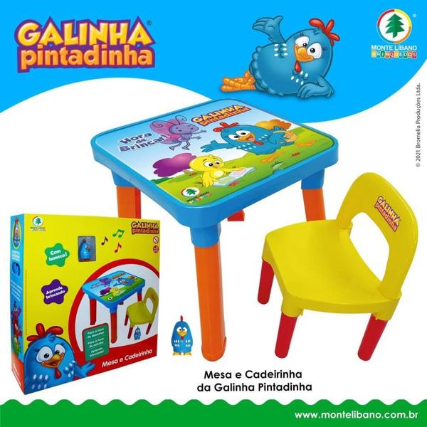 Imagem de Mesinha com Divisórias e Cadeira Galinha Pintadinha