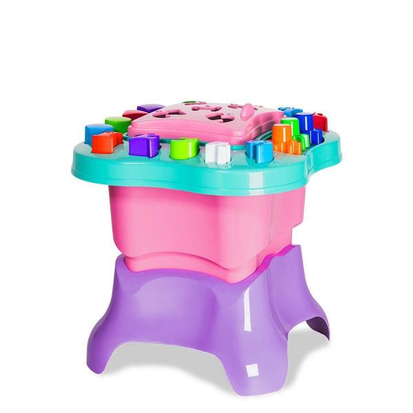 Imagem de Mesinha de Atividades Rosa com Blocos Brinquedo Educativo - CARDOSO TOYS